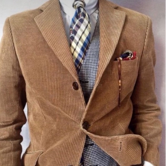 Corduroy Blazer Sports Jacket Coat 52 XL Tan Business Casual